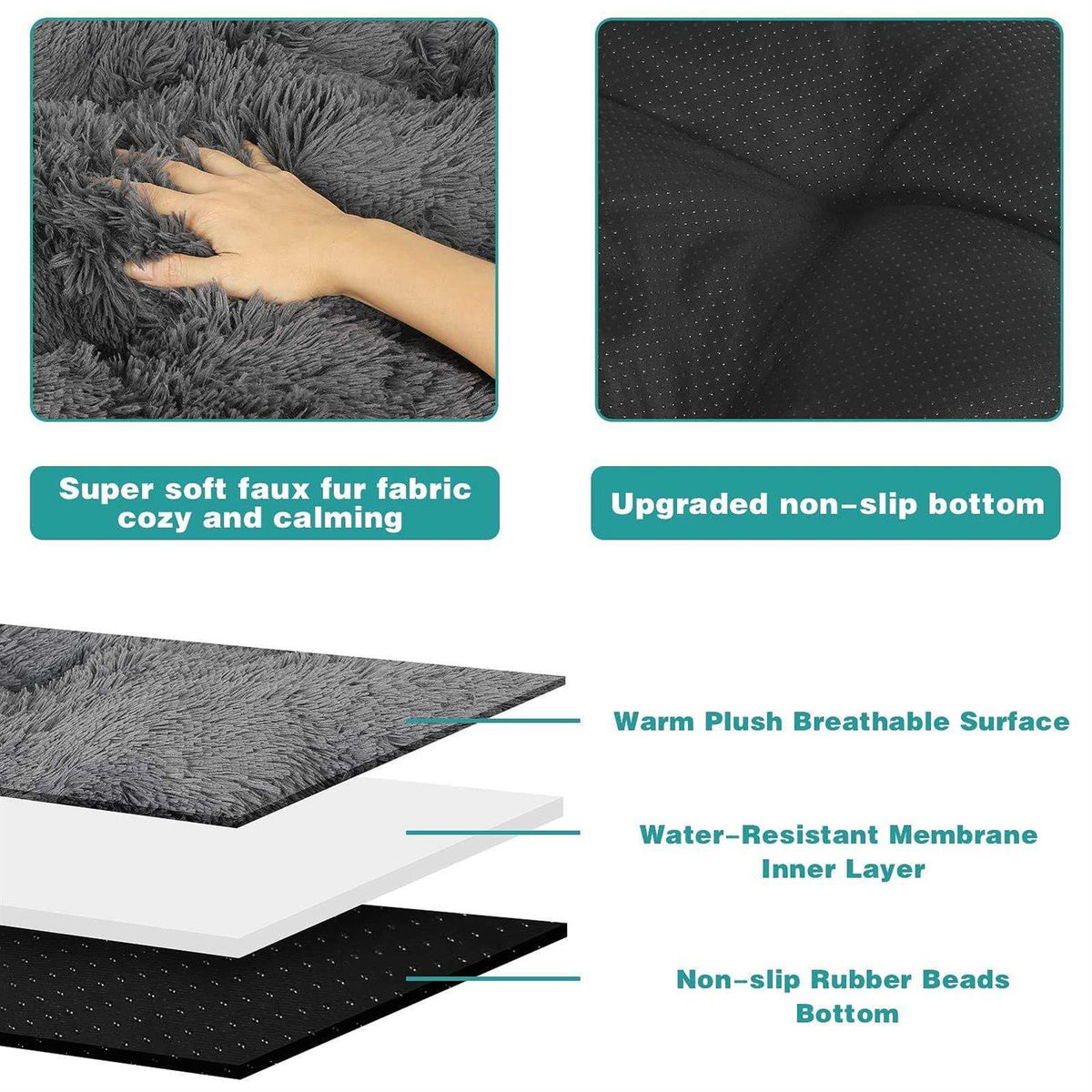 Plush Washable Anti-Slip Dog Bed D327074