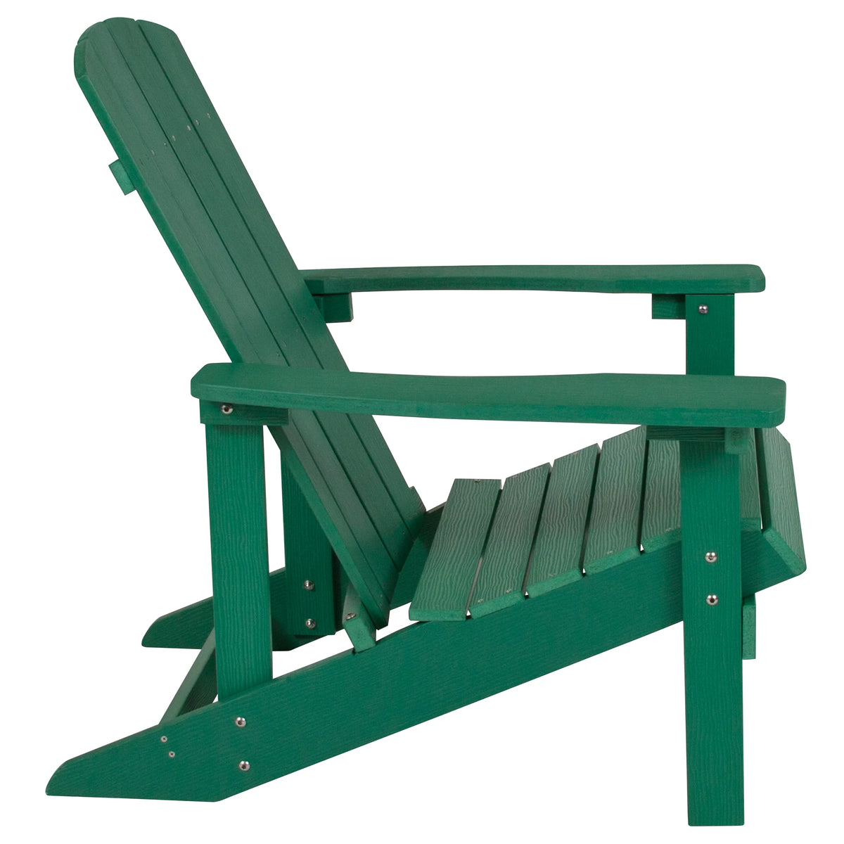 Set of 4 Green All-Weather Poly Resin Adirondack Chairs M159880