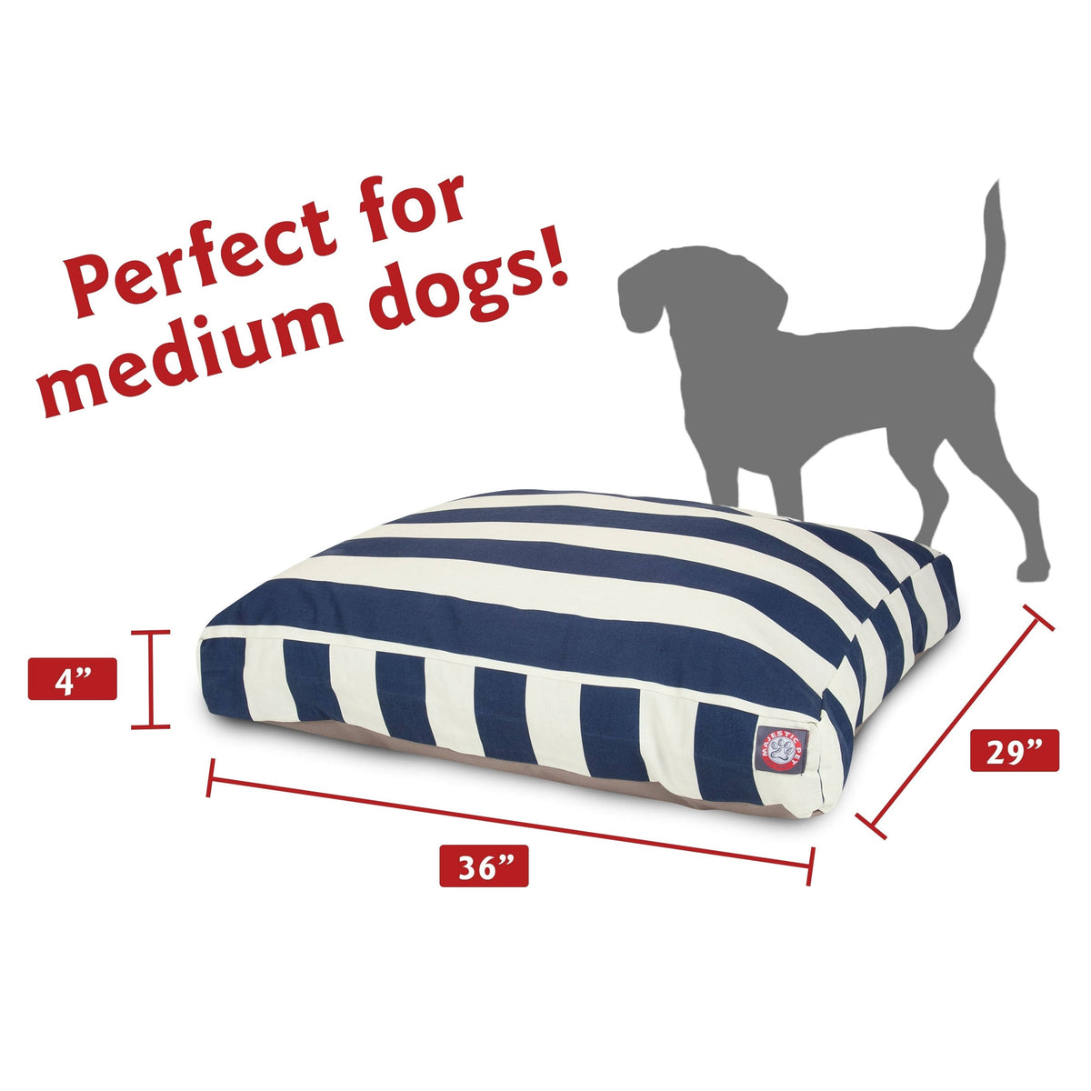 Navy Blue Vertical Stripe Rectangle Pet Bed K877
