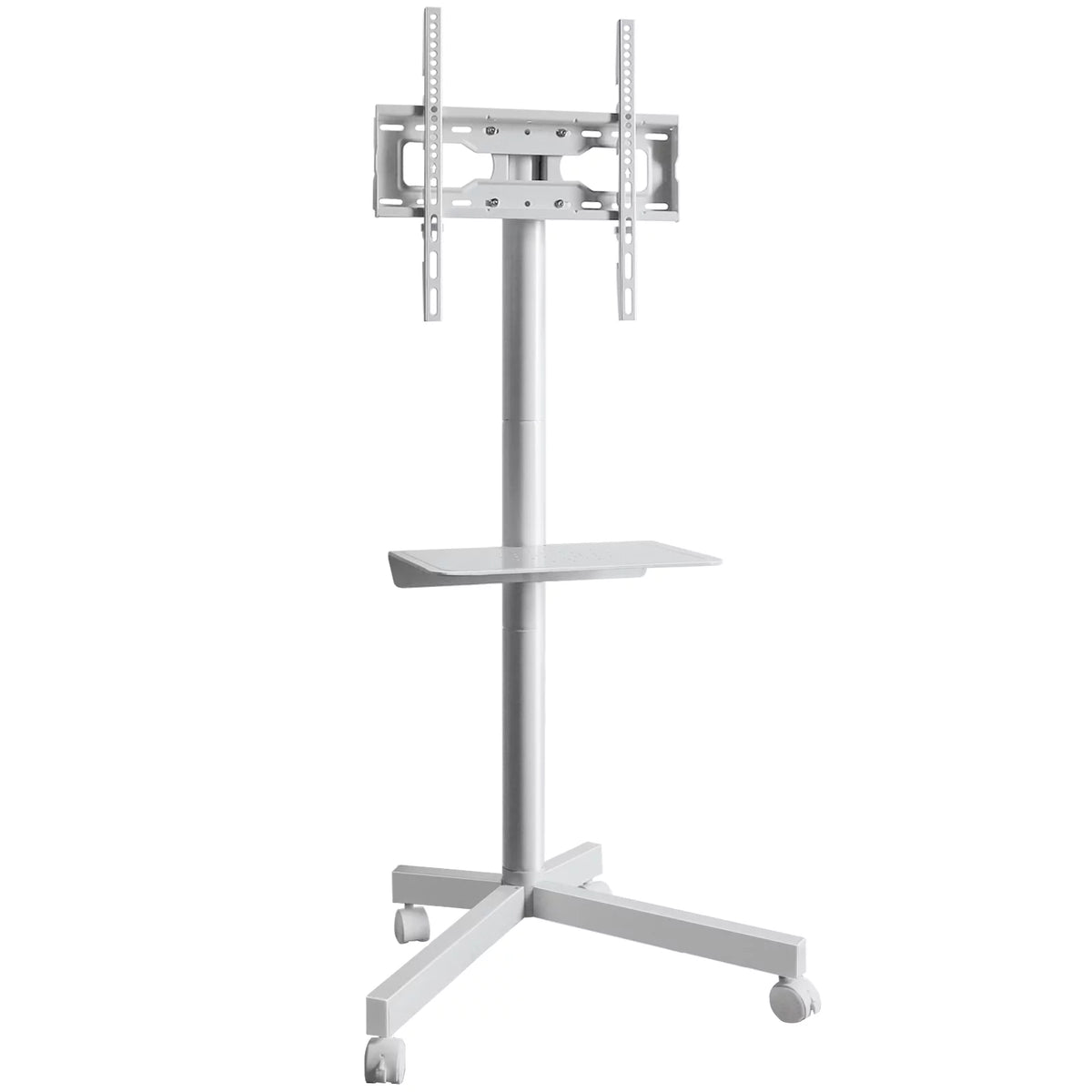 White TV Stand with Wheels J430