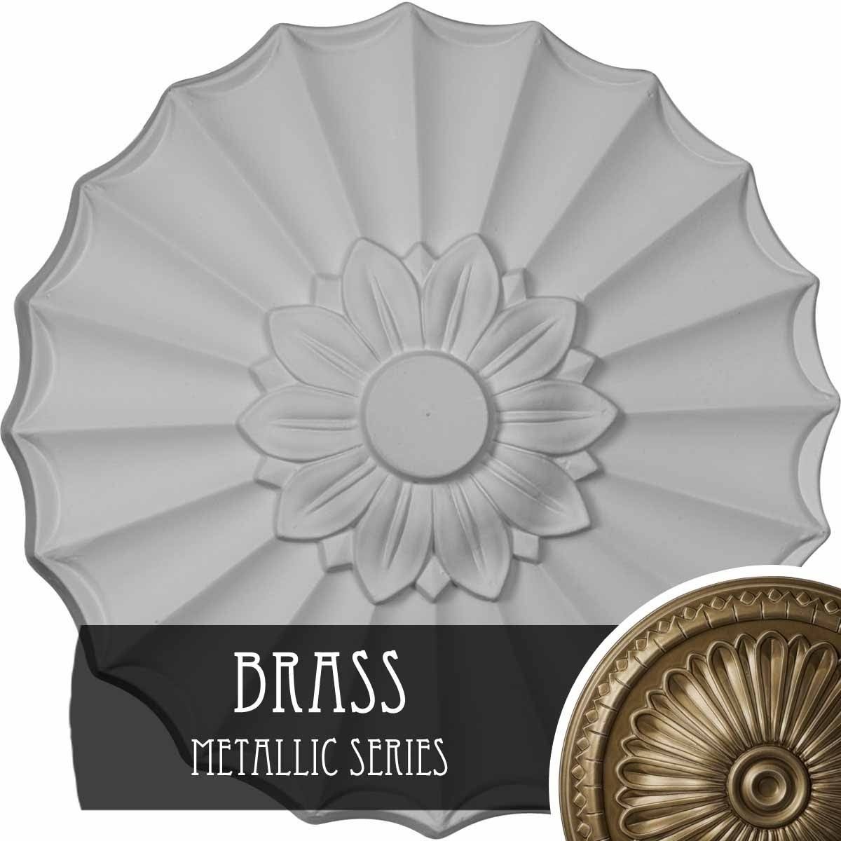 9x22OD x 1 3/8x22P Hand-Painted Brass Ceiling Medallion Y60492