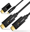 Fiber Optic HDMI Cable 50 Feet Ultra HD 4K 60Hz 18Gbps High Speed with Dual Micro HDMI and Standard HDMI Connector C708