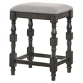 Dark Gray and Light Gray Backless Wooden Barstools (Set of 2) A33737