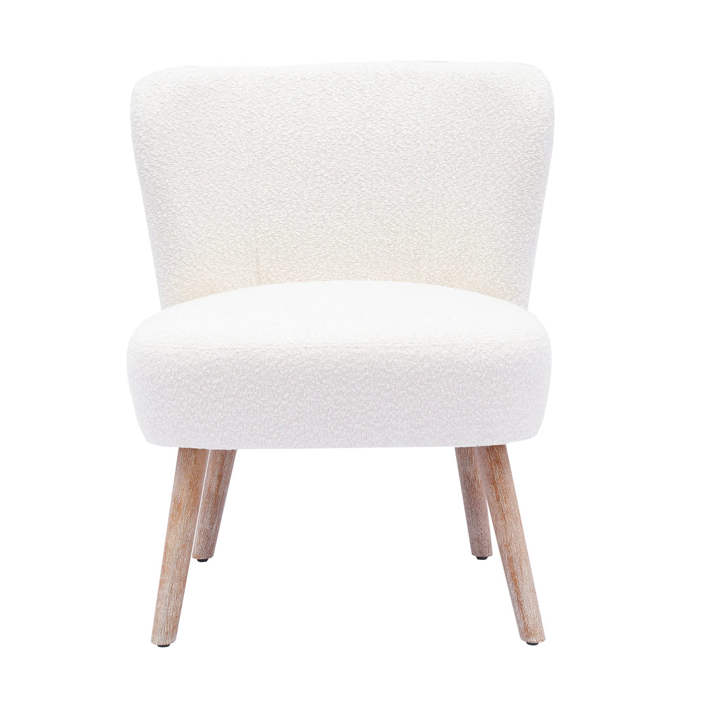 25" Wide Wingback Accent Chair Water and Stain Resistant Boucle Cream V74435