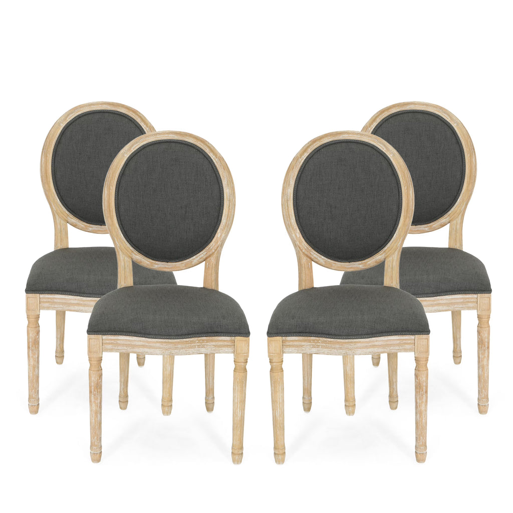 French Country Fabric Dining Chairs, Set of 4 T57667