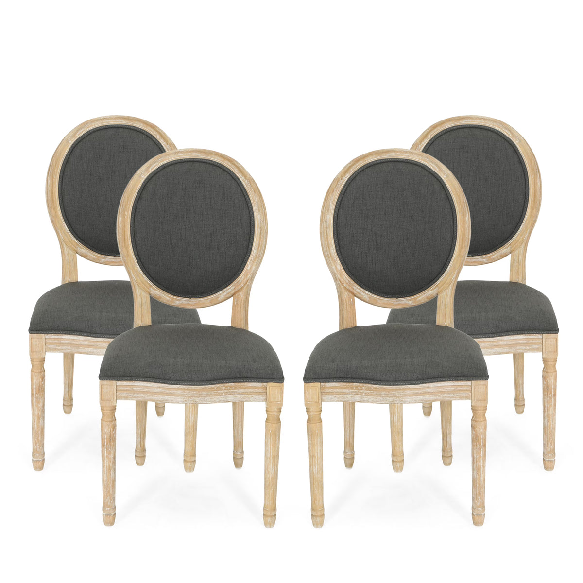 French Country Fabric Dining Chairs, Set of 4 T57667