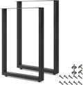 Black Cast Iron Metal Square Tube Table Legs 28 inch 2 PCS A63985