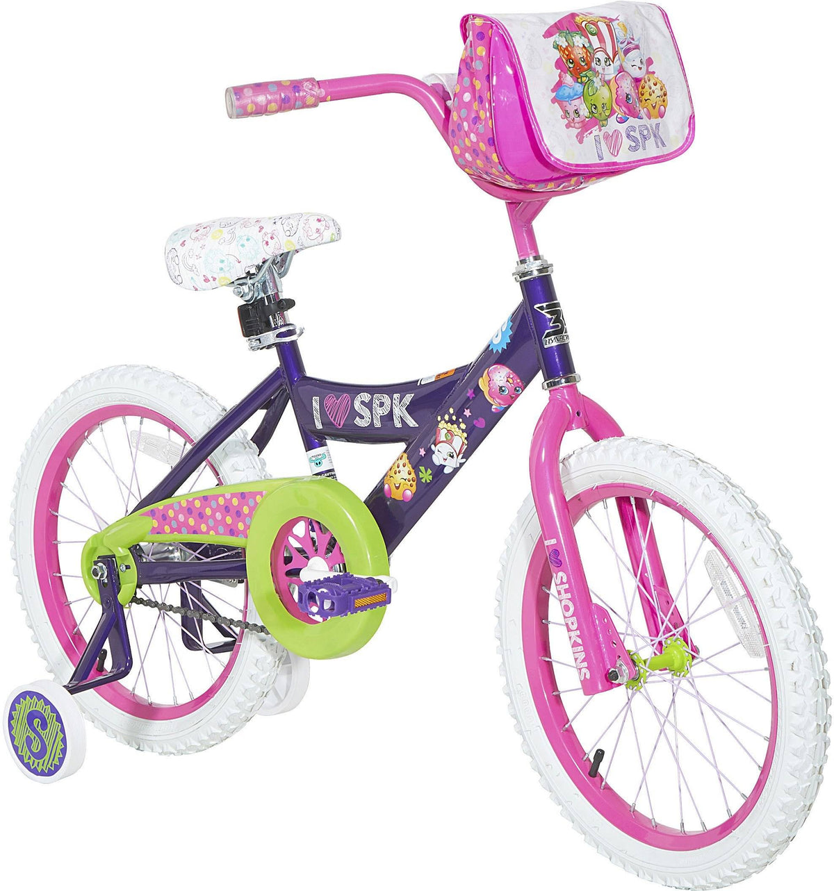 Purple Pink Green White 18" Bike V20797