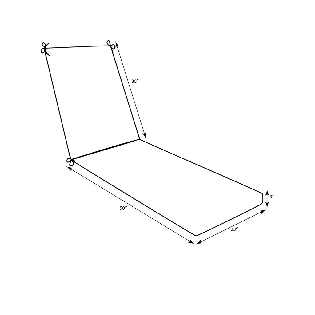 80 x 23 x 3 in. Blue Chaise Lounge Cushion U71630