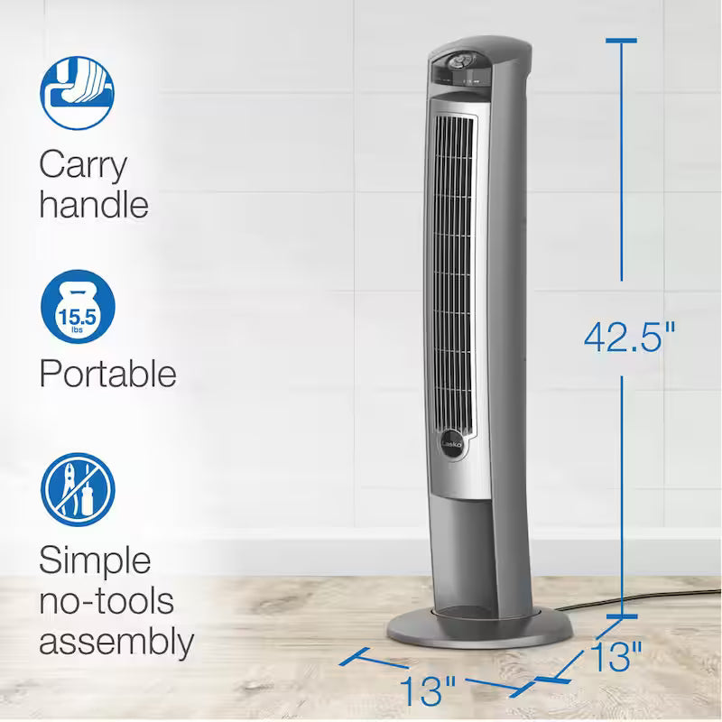 42 in. 3-Speed Oscillating Tower Fan with Remote Control Z116