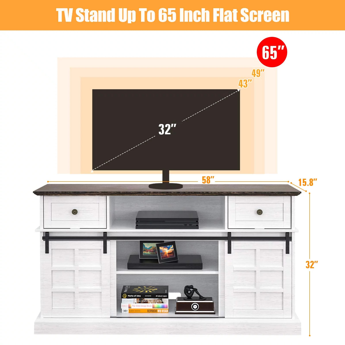 White TV Stand N6287
