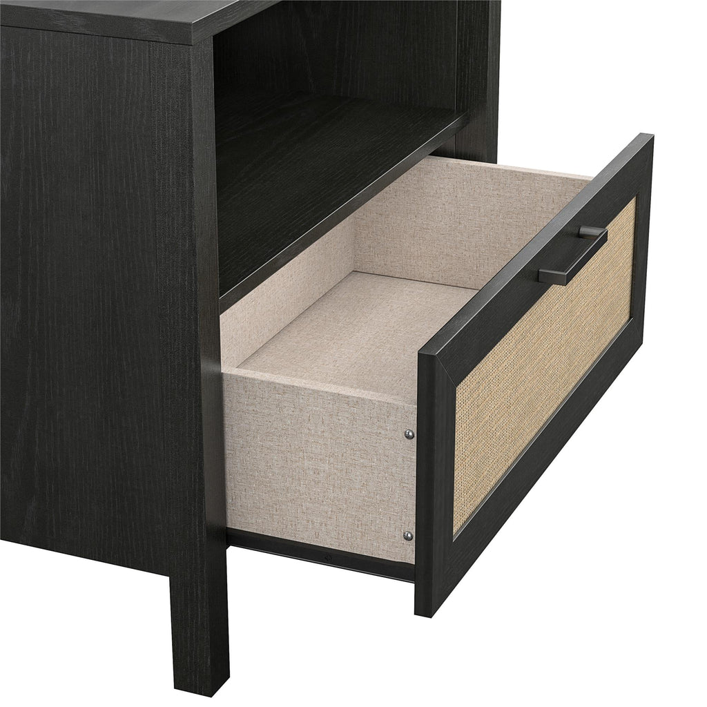 Black 1 Drawer Nightstand W85998