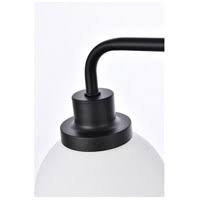 Black 2 Lights Bath Sconce with Frosted Shade O2442