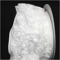 White Bunch of Roses Wired Craft Ribbon 10 Yards I5117
