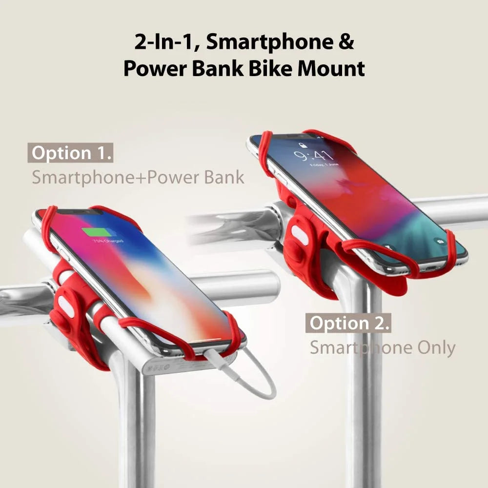 Bike Tie Pro Pack-Red 2-in-1 Phone + PowerBank Holder for Bicycle Motorcycle T290912
