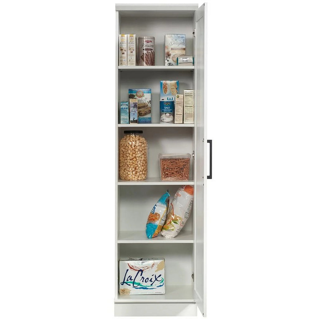White Engineered Wood Single Door Pantry E90796