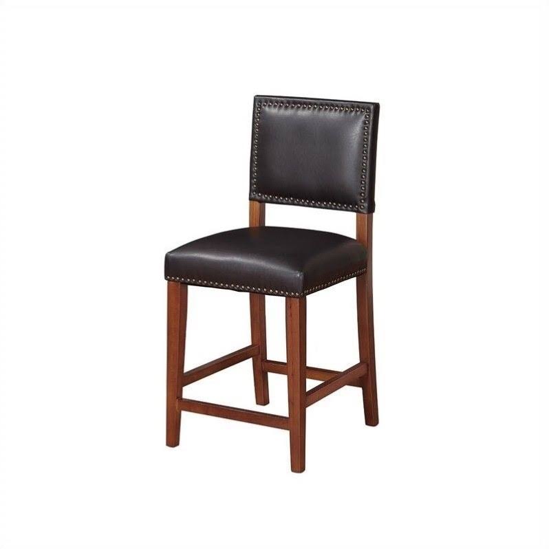 Black Faux Leather Counter Stool F48900