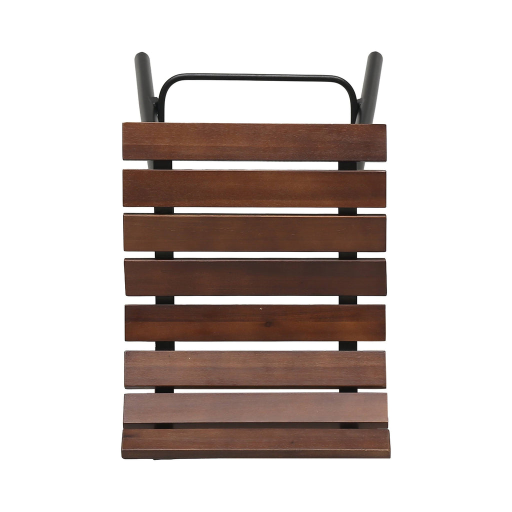 Wooden Barstool Set of 2 Dark Brown F8501