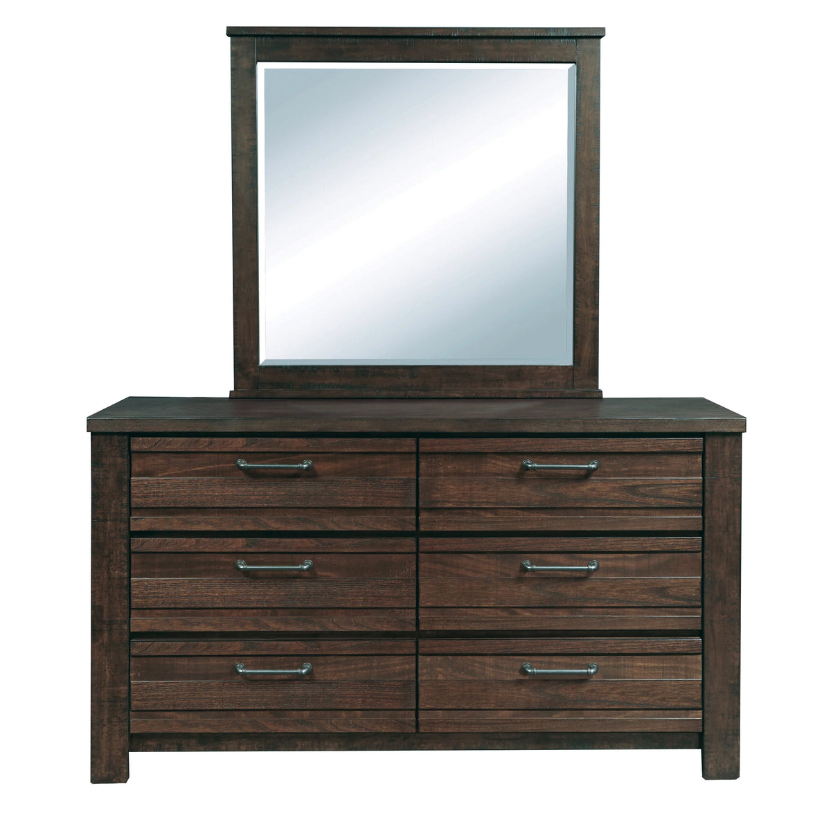 Espresso Wood Bedroom Set with King Bed Dresser Mirror Nightstand Chest Y5257