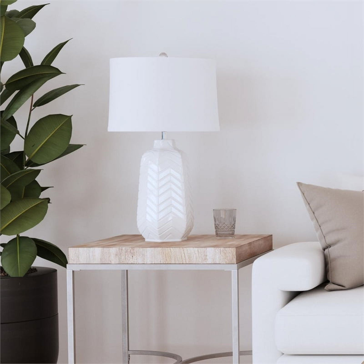 White Ceramic Table Lamp T61512