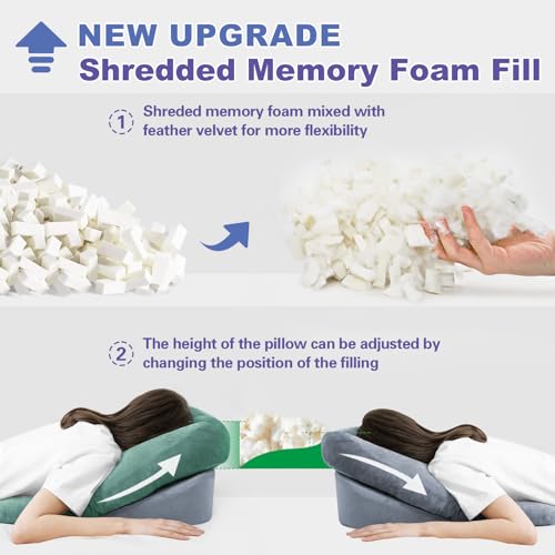 Face Down Pillow with Shredded Memory Foam and Removable Cover D358
