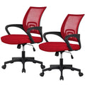 Red Mesh Office Chair with Armrest, Set of 2 Q7037