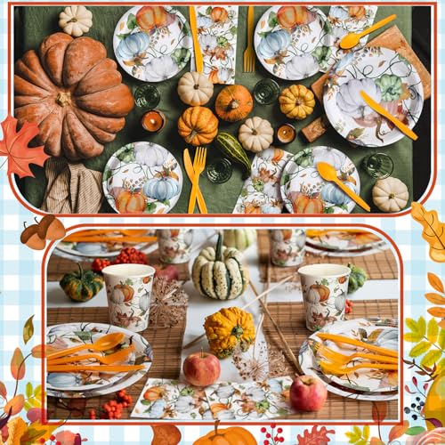 400 Pcs Fall Disposable Dinnerware Set for 50 Guest P8183