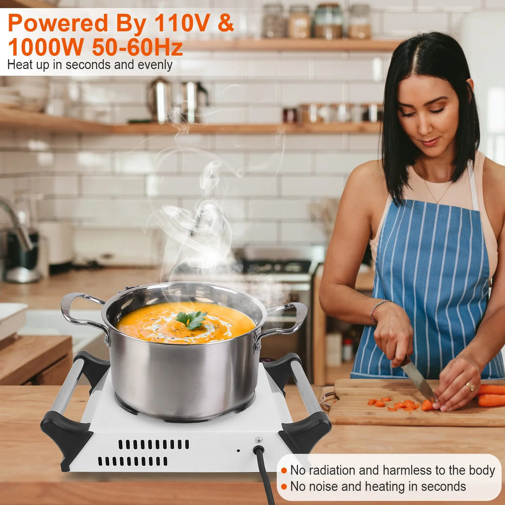 1000W Electric Single Burner Portable Hot Plate with 5 Temperature Adjustments V8926