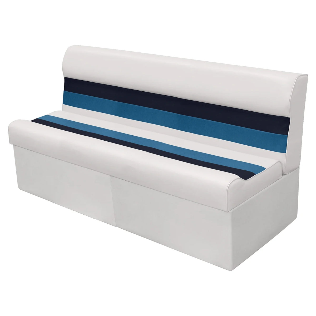 White Navy Blue Pontoon Boat Bench Seat and Backrest Cushion Set H551