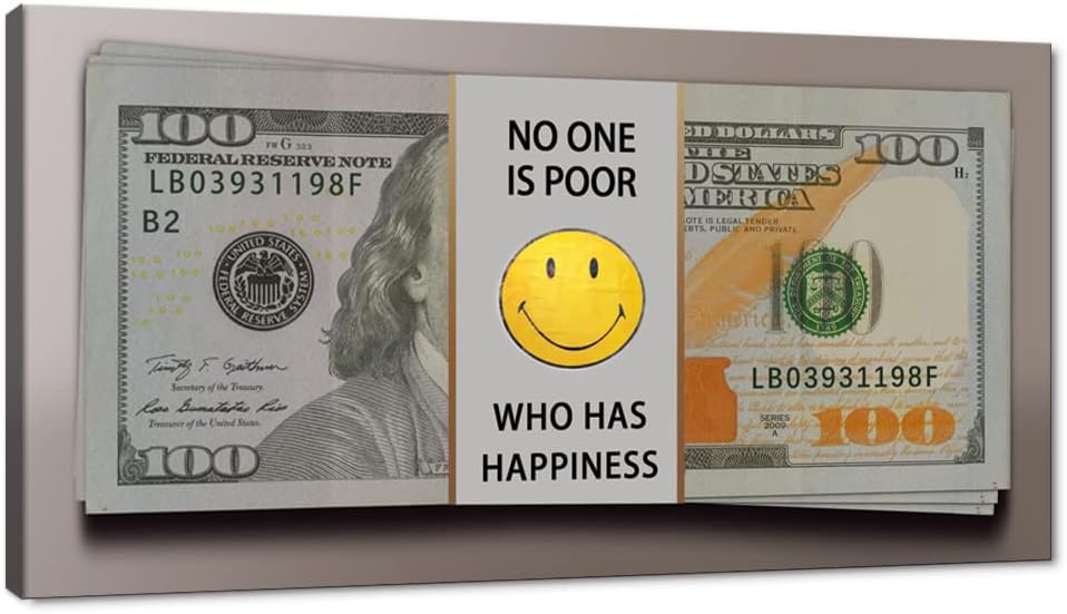 Broken 100 Dollars Bill Poster Print on Canvas Wall Decor Framed Ready to Hang S967329