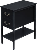 Brown 2 Drawer Nightstand with Shelf Q162393