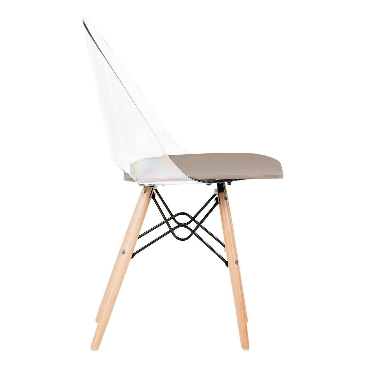 Clear and White Dining Side Chair C67117
