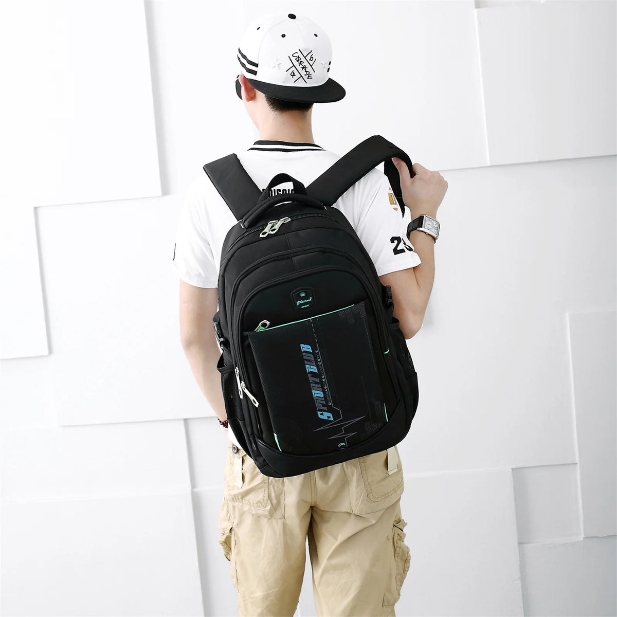 Black Blue Waterproof Lightweight Backpack G11335