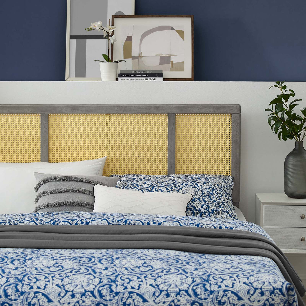 Full Size Grey Wood Headboard A8017