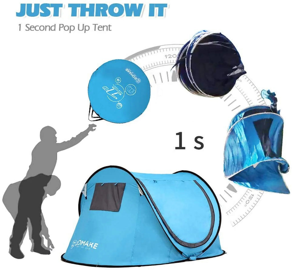 Pop Up Tent 3 4 Person Beach Tent Sun Shelter with UV Protection U711