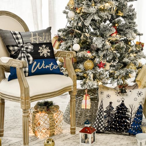 Merry Christmas Throw Pillow Covers 18 x 18 Inch Set of 4 W73310