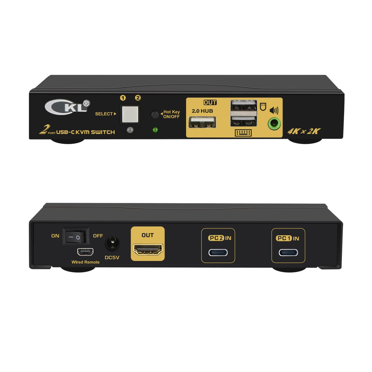 2 Port KVM Switch Dual Monitor HDMI 4K 60Hz with Cables P762