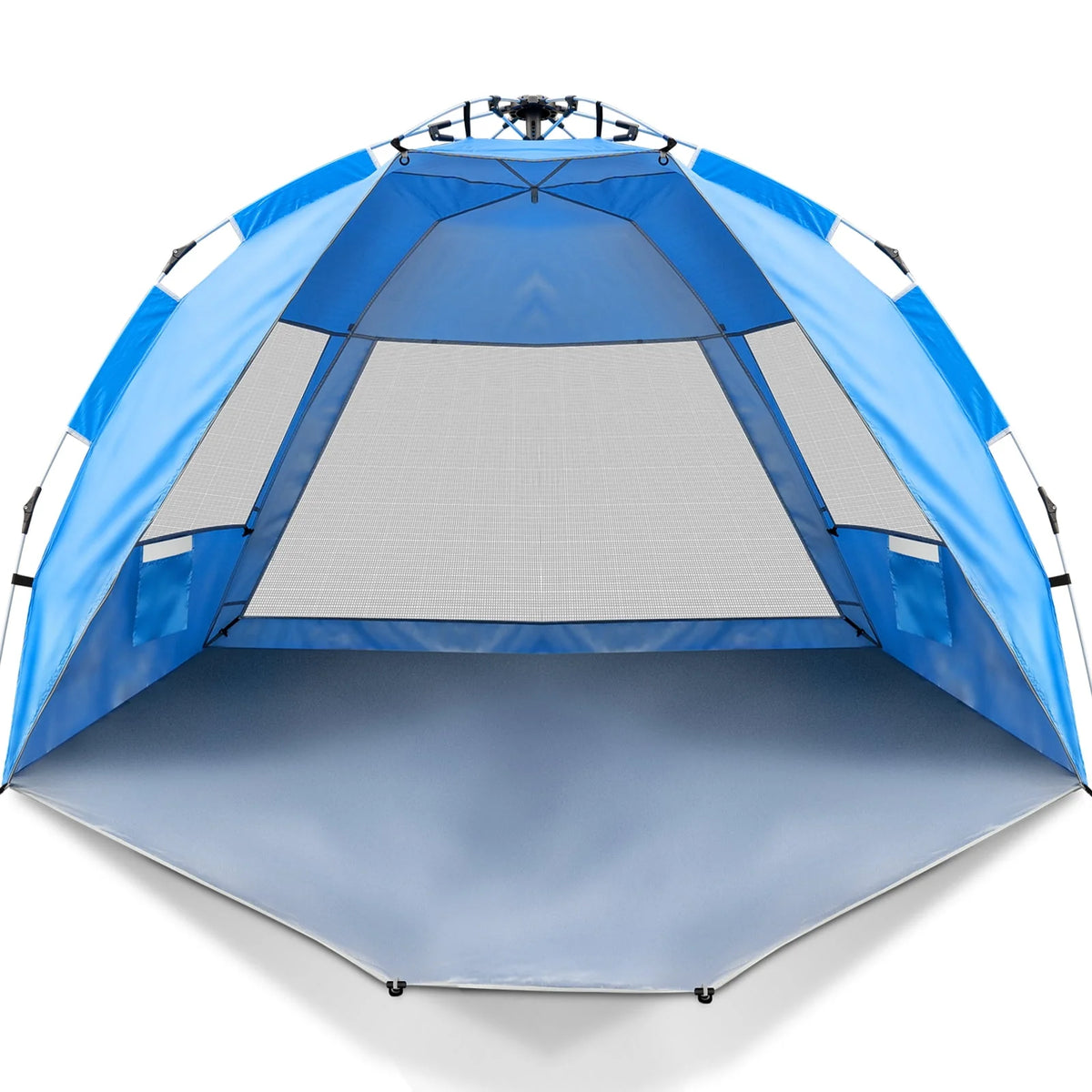 2-4 Person Pop-up Beach Tent UPF 50+ UV Protection Portable Waterproof Sunshade Blue A535