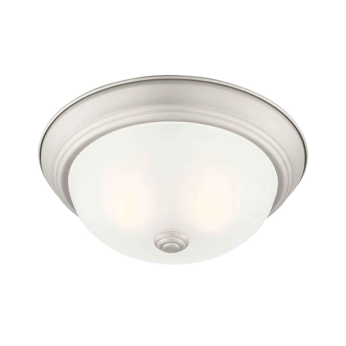 11 inch 2-Light Pewter Flush Mount Ceiling Light with Etched Glass Shade W395503