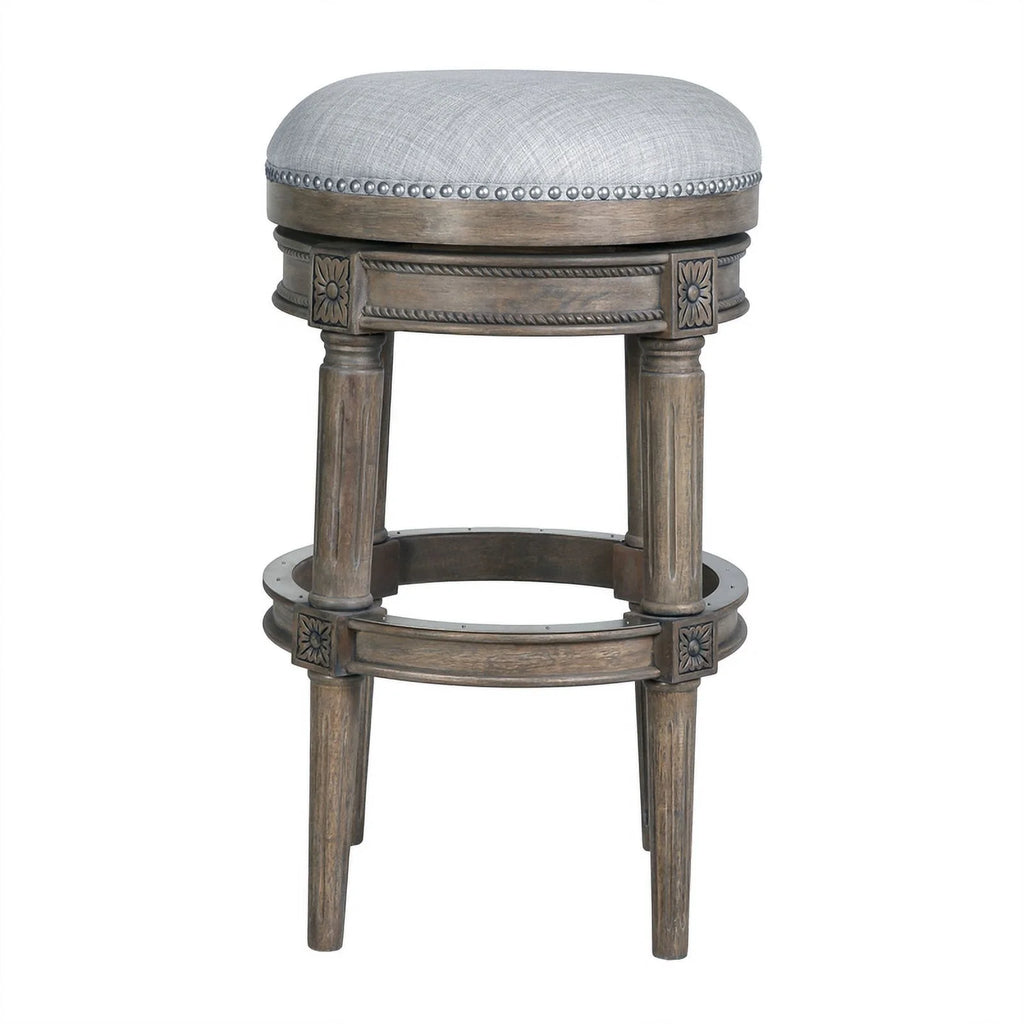 31"H Backless Swivel Bar Stool Weathered Gray N51159