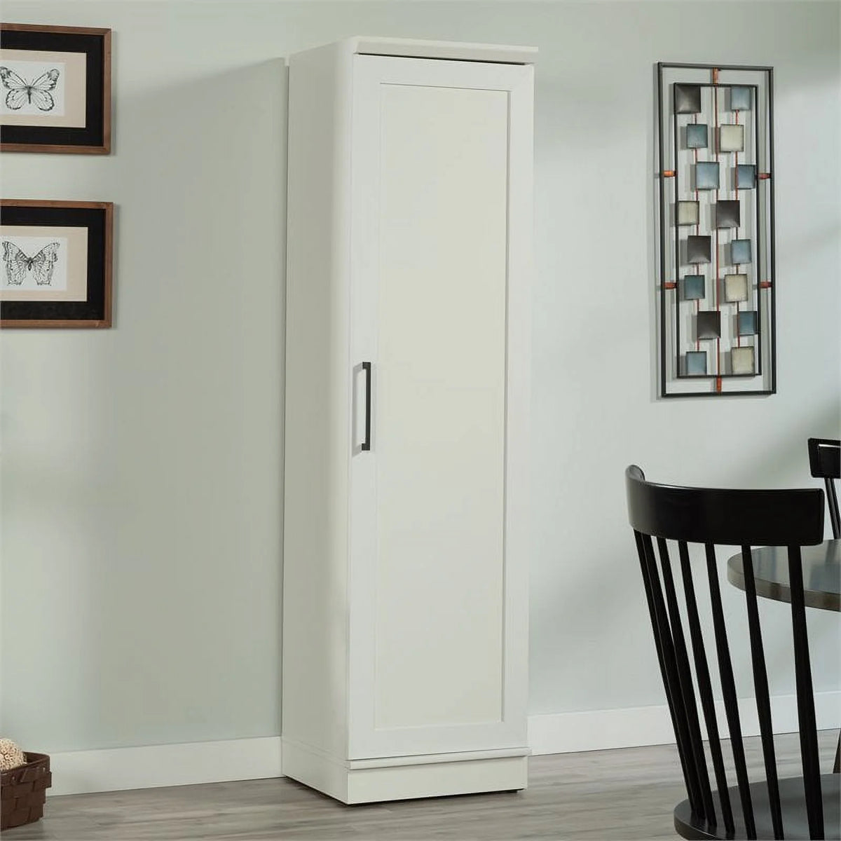 White Engineered Wood Single Door Pantry E90796