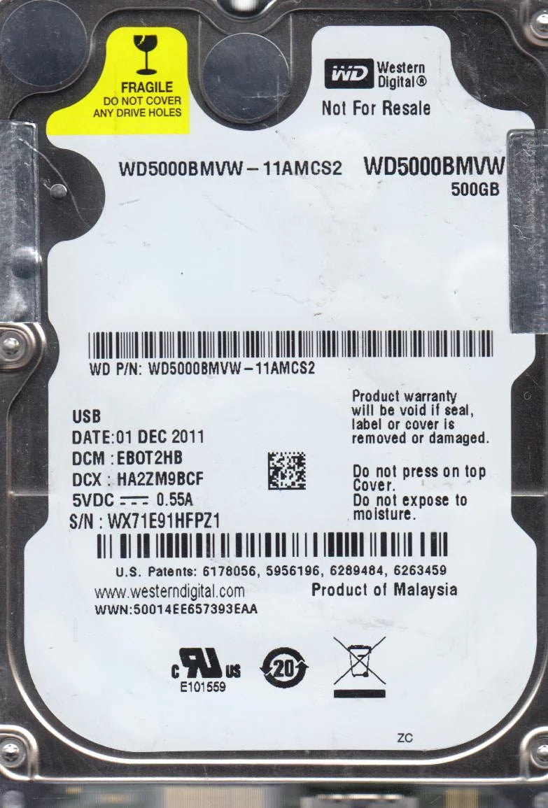 500GB USB 2.5 Hard Drive T4597