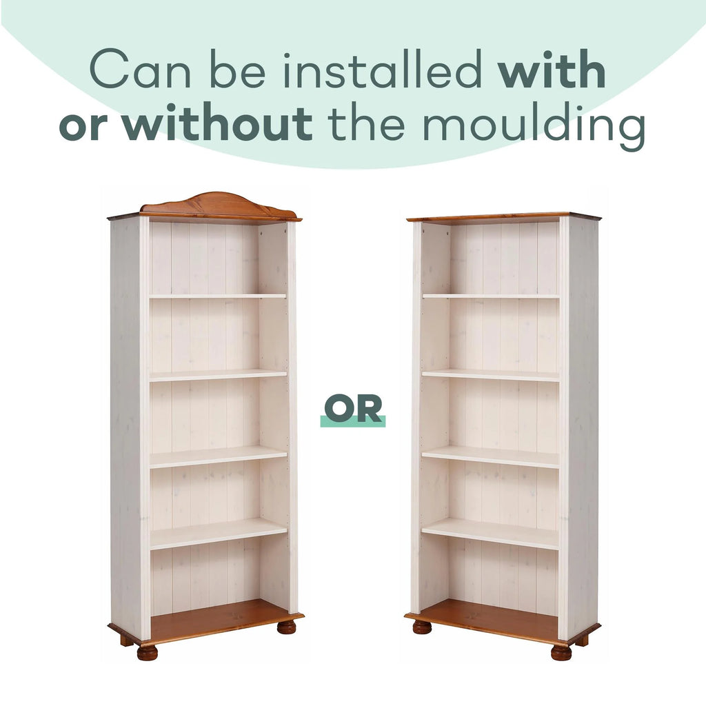 5 Shelf Open Bookcase, White and Honey X935