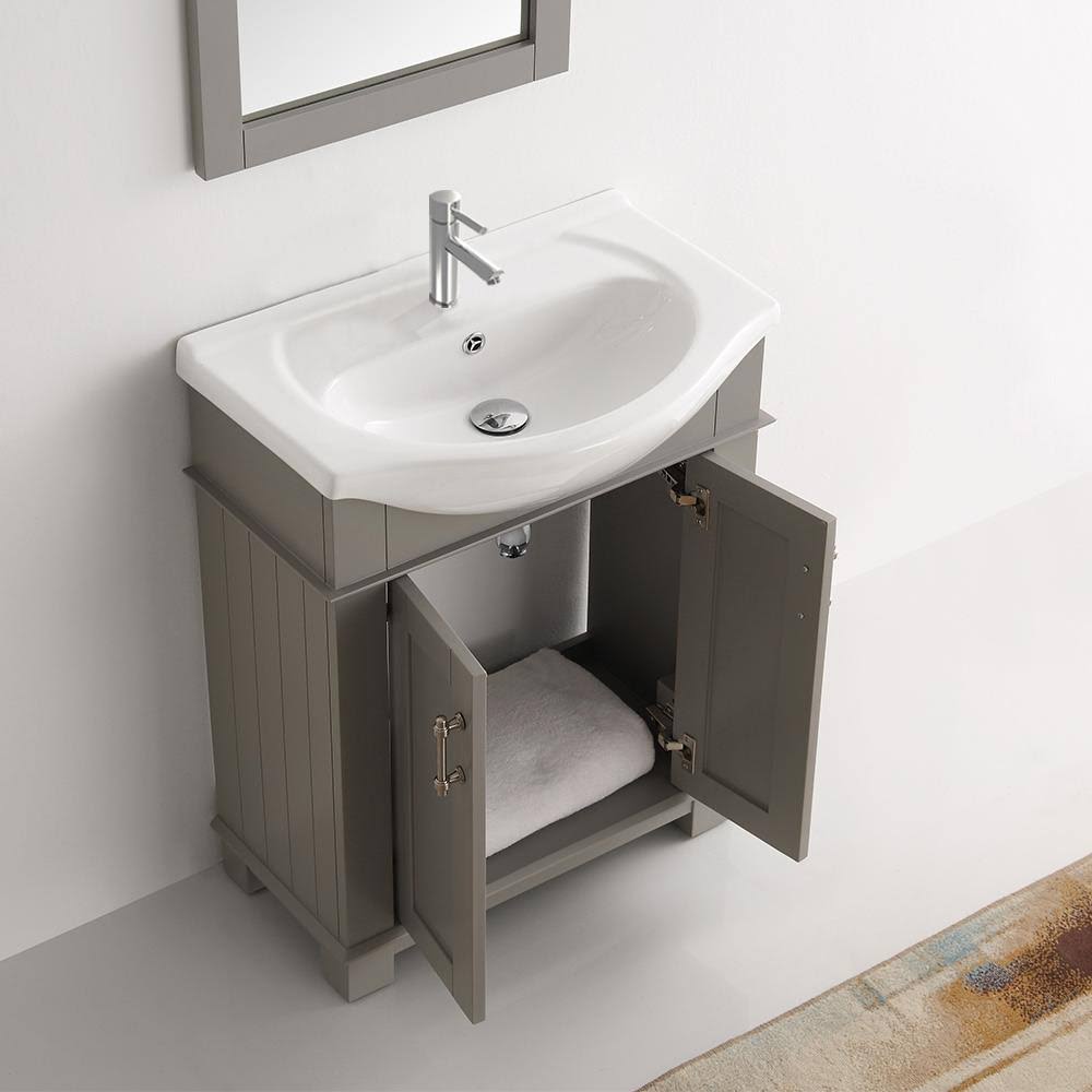 Gray Traditional Bathroom Vanity Z655375