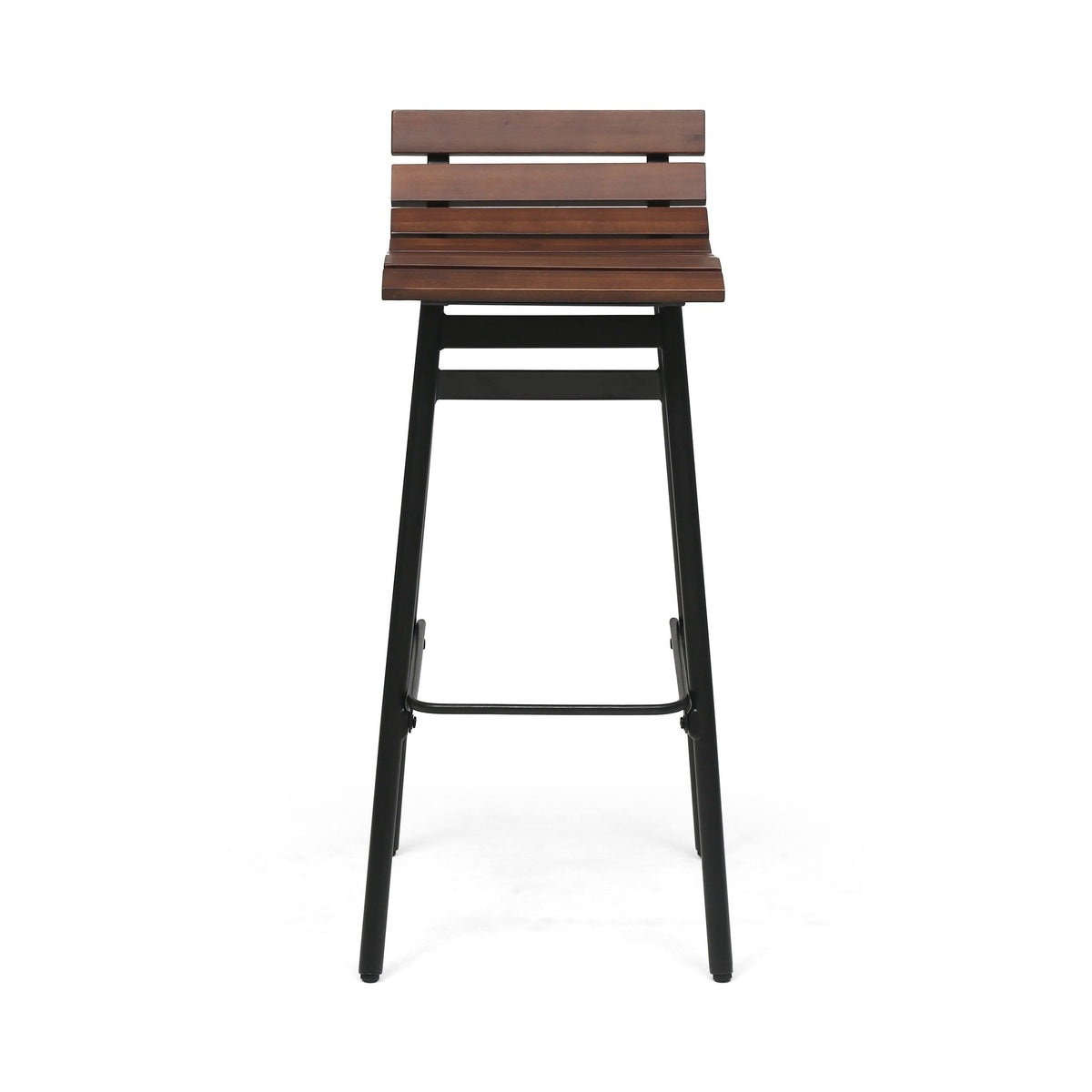 Wooden Barstool Set of 2 Dark Brown F8501
