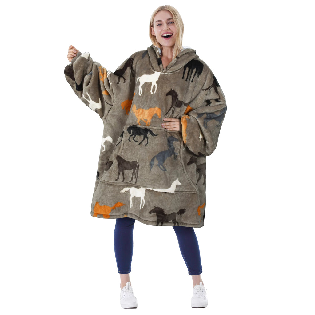 Oversized Sherpa Reversible Hoodie J16368