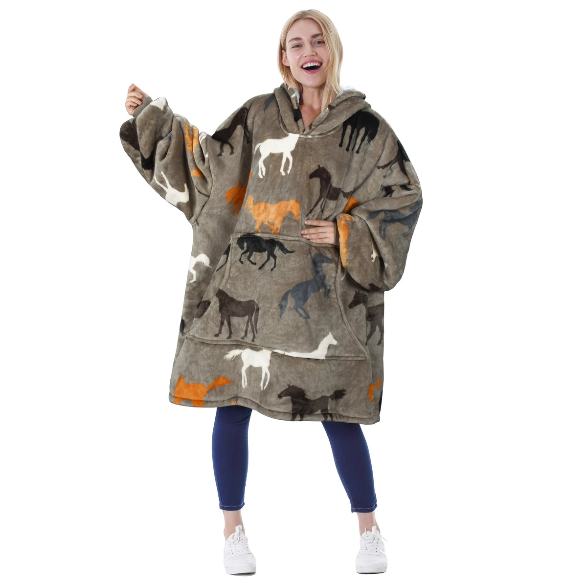 Oversized Sherpa Reversible Hoodie J16368