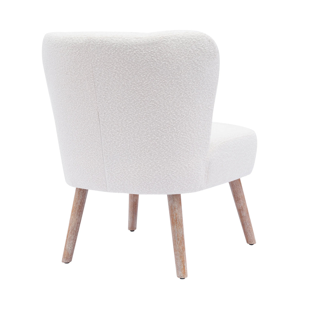 25" Wide Wingback Accent Chair Water and Stain Resistant Boucle Cream V74435