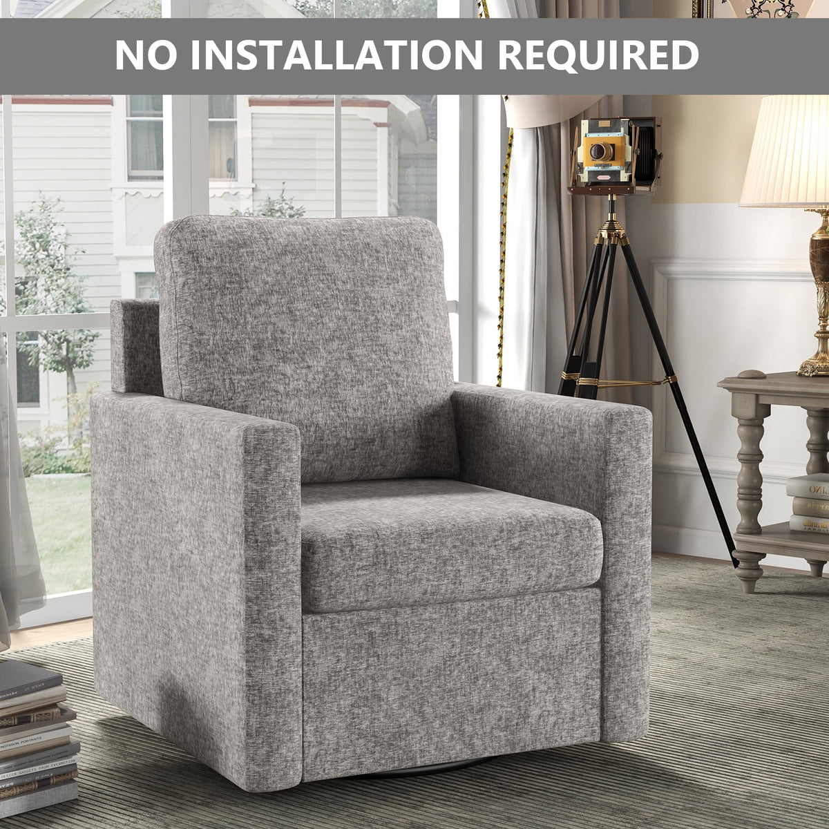 Light Gray Sherpa Accent Chair O80257