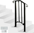 Black Metal Handrail Stair Railing Kit for 1 to 2 Step E5925